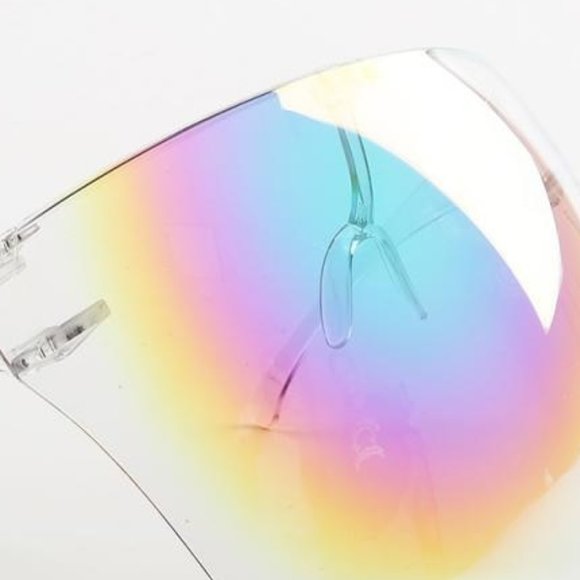 Clear Hologram Oversized Shield Visor Sunglasses - Picture 3 of 4